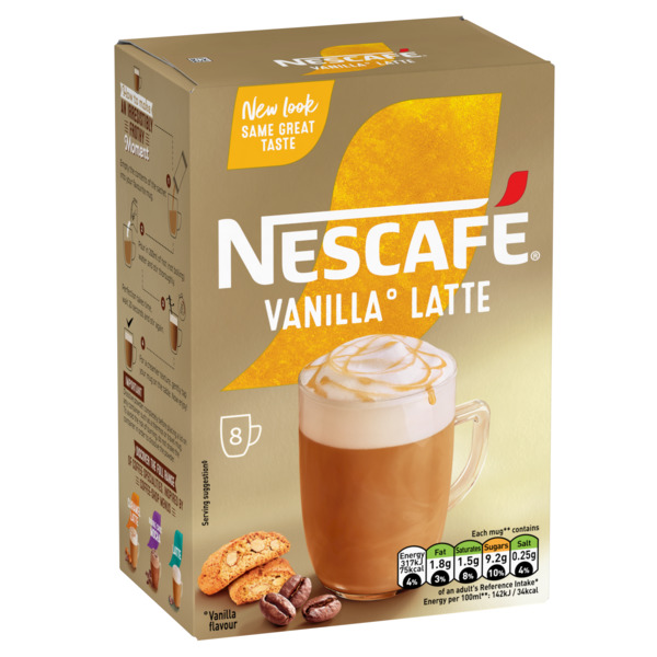 NESCAFÉ GOLD Vanilla Latte 148g, 8 Sachets